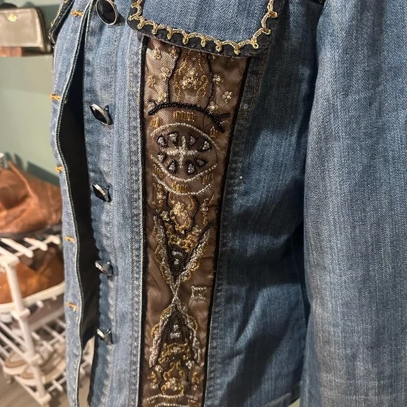 💕Just Be Vintage Classic Blue Denim Jacket Size 8 - Picture 3 of 6